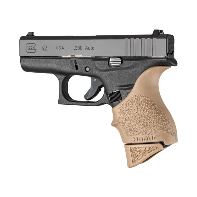 Hogue 18223 380ACP 6Rd FDE Overmolded Grip Glock 42 - View 2