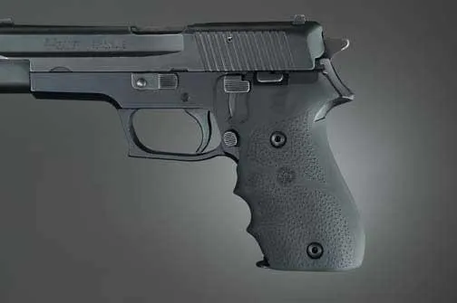 Hogue SIG Sauer P220 Black Wraparound Grooved Rubber Grips - View 2