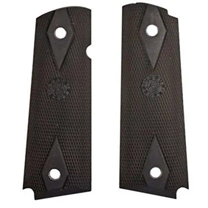 Hogue 45010 OverMolded Grip Panels Black Rubber for 1911 Government - View 2