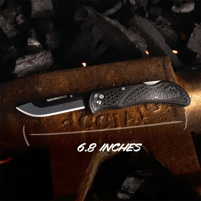 Outdoor Edge OX30C Onyx Lite 3" Folding Knife 420J2 SS Black Handle - View 2