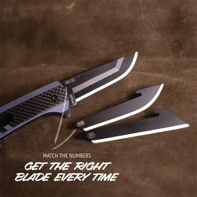 Outdoor Edge VX430C-C Razor VX4 3.0" Carbon Blue G10 Handle Knife - View 2
