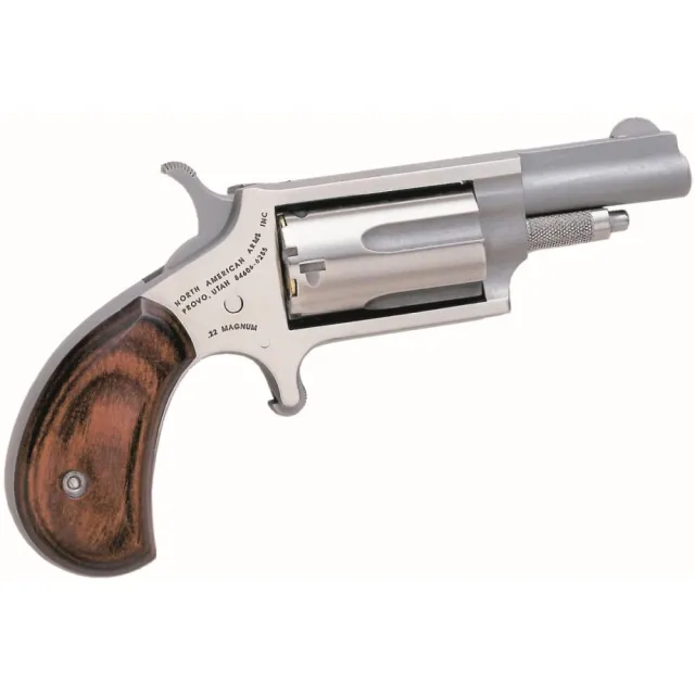 NAA 22M Mini-Revolver 1.63" Barrel 5rd Stainless Steel Rosewood - View 2