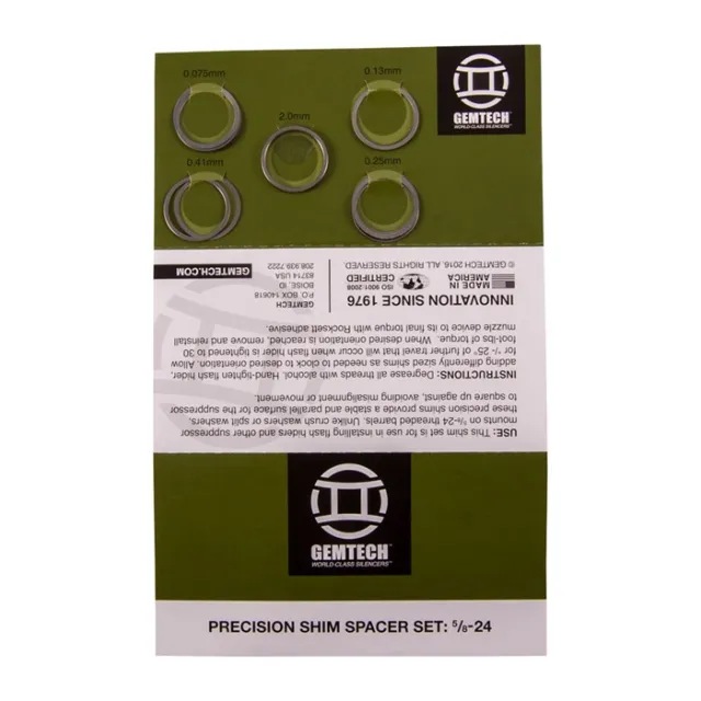 Gemtech 3013333 Shim Set for 7.62mm Rifles - 5/8x24 Accessory - View 2