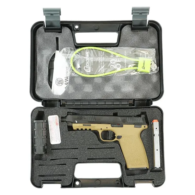 S&W M&P 5.7 14078 5.7X28 OR 5(2)22R BLK/FDE Pistol, 8.5" Barrel, Optics-Cut Slide, Slim Textured Grip - View 2