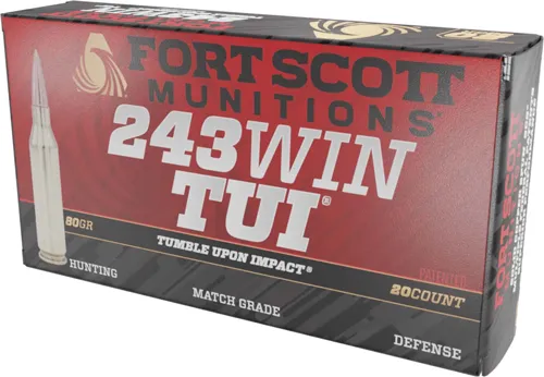 Fort Scott Munitions 243080SCV .243 Win 80gr Solid Copper TUI 20rd - View 2