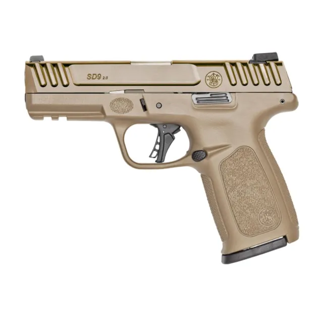 Smith & Wesson 14371 SD9 2.0 9mm 16+1 FDE Polymer Black Slide - View 2