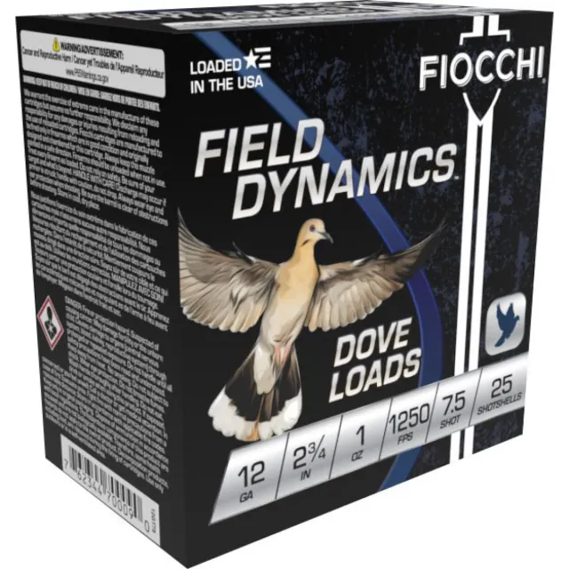 Fiocchi 12GT75 12 Gauge 2.75 in 1 oz 7.5 Shot 1250 fps 25 Rounds - View 2
