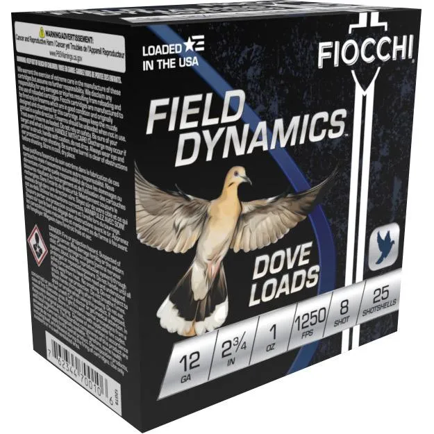 Fiocchi 12GT8 Field Dynamics Dove & Quail 12ga 2.75" 1oz 8 Shot 25 Rounds - View 2
