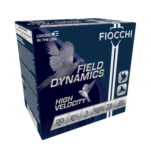 Fiocchi Hi Velocity 20 Gauge 2.75in #7.5 25 Round Box Ammo (20HV75) - View 2