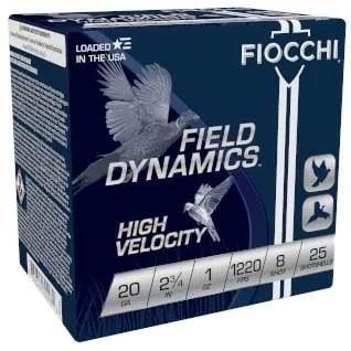 Fiocchi 20HV8 Field Dynamics 20 Gauge 2.75In High Velocity - View 2
