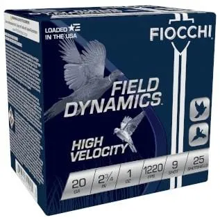 Fiocchi 20HV9 Field Dynamics 20 Gauge 2.75 In High Velocity Shotshells - View 2