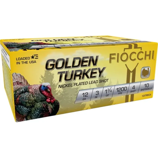 Fiocchi 123TRKC4 Golden Turkey 12G 3" #4 Nickel 1-3/4 oz 10 Rounds - View 2