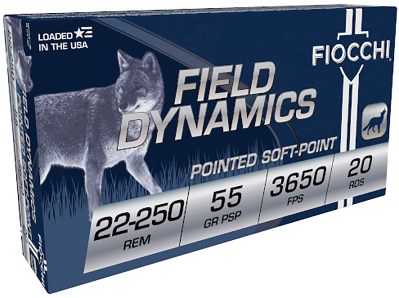 Fiocchi 22250B Field Dynamics 22-250 Rem 55gr PSP 20rd Box - View 2