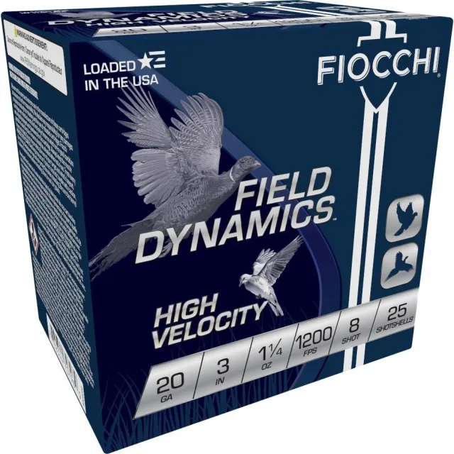 Fiocchi 203HV8 Field Dynamics 20Ga 3" 1 1/4oz 8Shot 25/Box - View 2