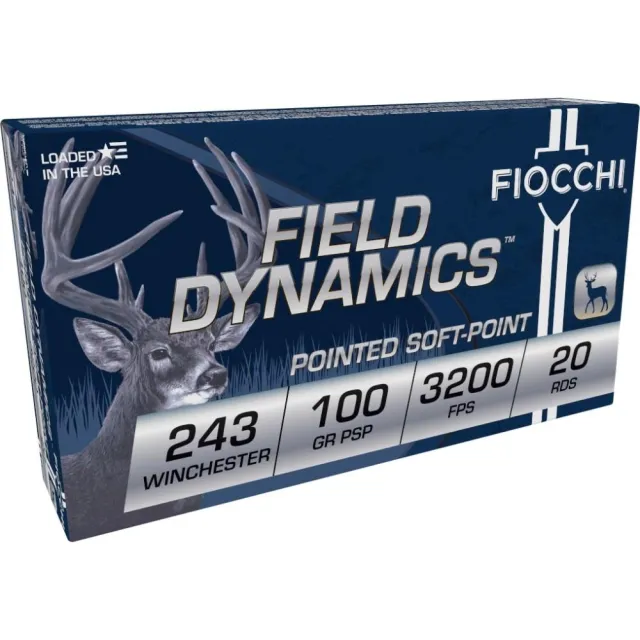 Fiocchi 243SPD Field Dynamics .243 Win 100gr PSP 20rd Box - View 2