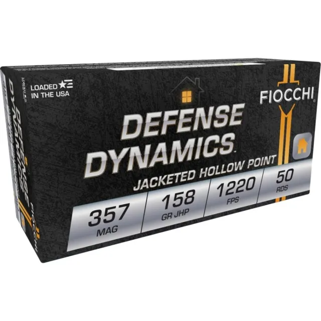 Fiocchi 357B Defense Dynamics 357Mag 158gr Jacketed Hollow Point 50 Per... - View 2