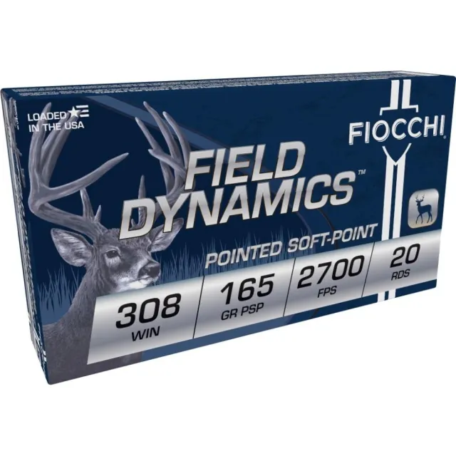 Fiocchi 308D Field Dynamics 308Win 165gr Pointed Soft Point 20 Per... - View 2