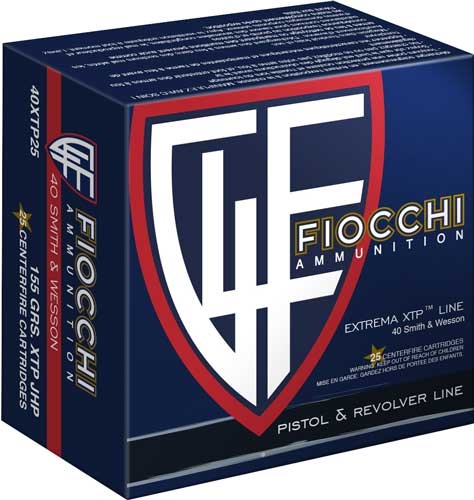 Fiocchi 40XTP25 .40 S&W 155gr HP Nickel Plated Brass Ammo - View 2