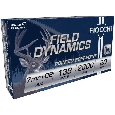 Fiocchi 7MM08B Field Dynamics 7mm-08 Rem 139gr PSP 20rd Box - View 2
