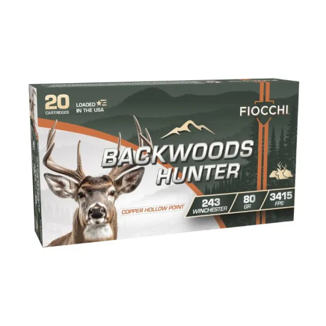 Fiocchi Backwoods Hunter Rifle Ammunition 243 Win 80gr CHP 3415 fps 20/ct - View 2