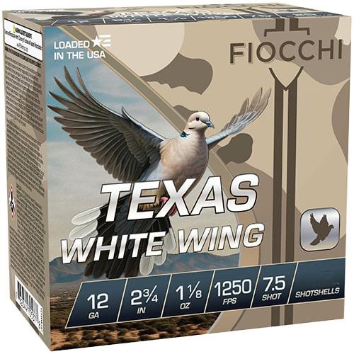 Fiocchi Texas White Wing Shotshells 12ga 2-3/8 1-1/8oz 1250 fps #7.5 100/ct - View 2