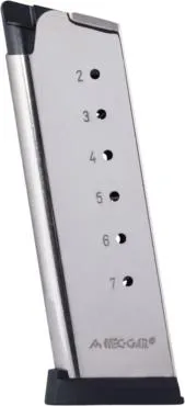 Mec-Gar MGCO4507NPF 1911 Officers 7rd .45 ACP Nickel Steel Magazine - View 2