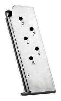 Mec-Gar USA 1911 Officer .45 ACP 6-Round Nickel Magazine - View 2