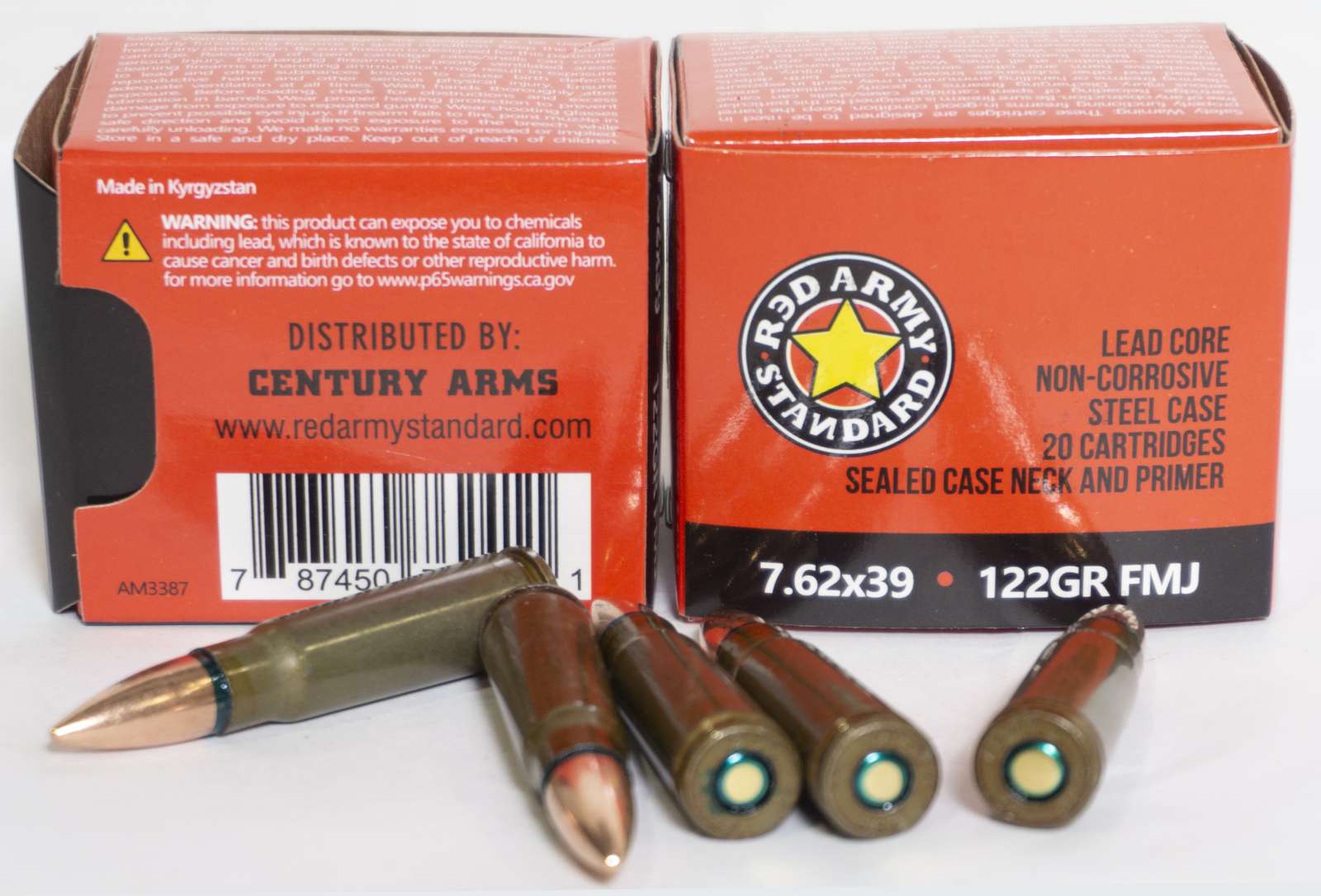 Century Arms AM3387 7.62x39mm 123gr FMJ 1000rd Case - View 2