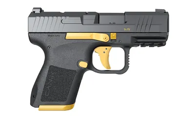 Canik HG7620G-N Mete MC9 9MM Pistol, 3.18" Barrel, Black/Gold, Optic Ready - View 2