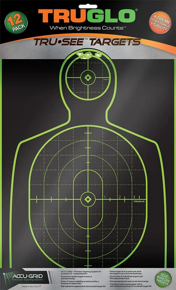 TruGlo TG13A12BB Tru-See 12"x18" Self-Adhesive Handgun Targets 12-Pack - View 2