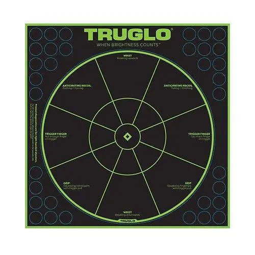 TRU Ball Tru-See Handgun Diagnostic Target 12x12 Green/Black 6-Pack - View 2