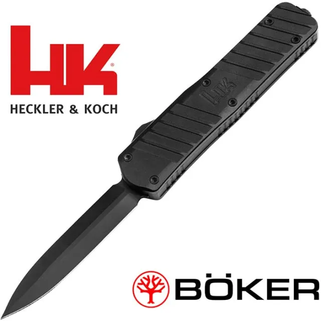 Boker H&K SP02 Double-Edge Plain Black Blade Aluminum Handle - View 2