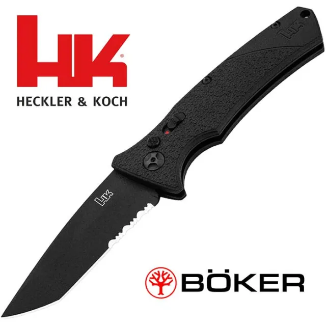 Boker H&K FD01 3.3 In Drop Point Plain Black FRN Folding - View 2