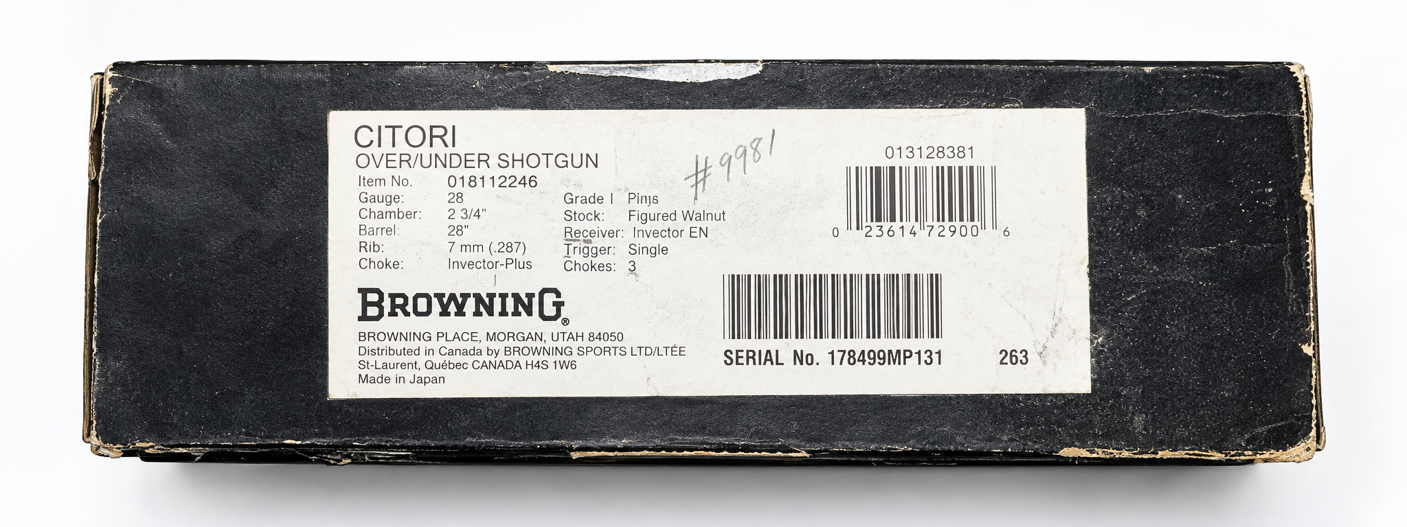 2008 Browning Citori Lightning Grade I 12 Gauge 28" Over/Under Shotgun with Box - View 8